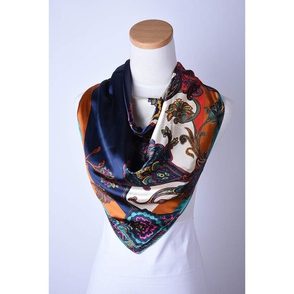 🆕 Women White Square Hair Scarf Silk Curly Headband Tie Sleeping Night Fashion - Picture 4 of 6